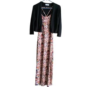 Xhileration 2 Piece Jacket and Halter Dress Summer Size XL Flowers